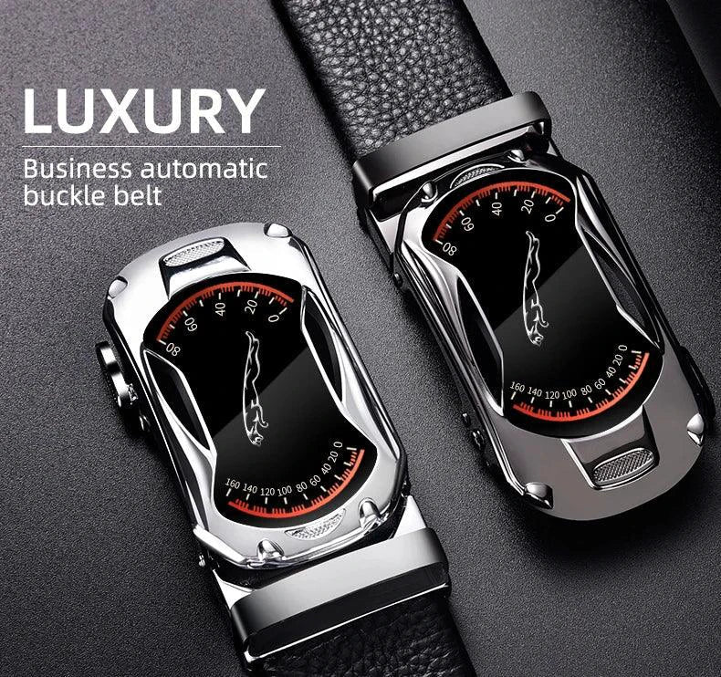 Belts for 3.5cm Width Sports Car Brand Fashion Automatic Buckle Black Genuine Leather Men's Jeans High Quality Waist Male Strap