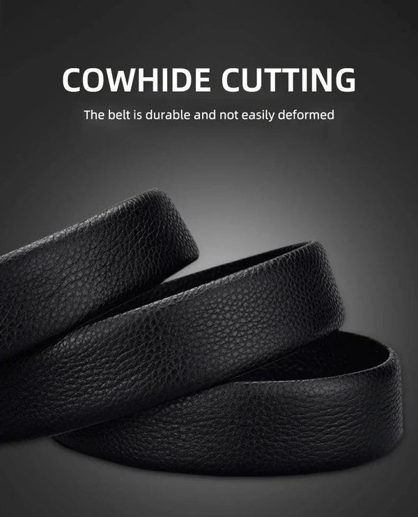 Belts for 3.5cm Width Sports Car Brand Fashion Automatic Buckle Black Genuine Leather Men's Jeans High Quality Waist Male Strap