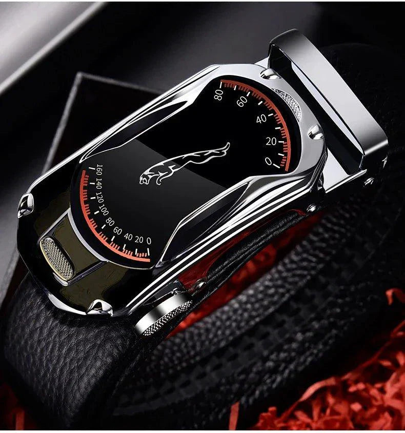 Belts for 3.5cm Width Sports Car Brand Fashion Automatic Buckle Black Genuine Leather Men's Jeans High Quality Waist Male Strap