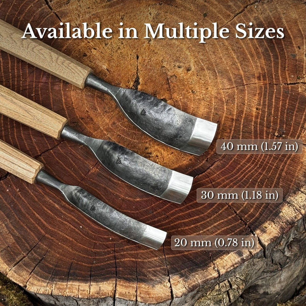 Bent Carving Gouge, 20 - 40 mm (0.8 - 1.6 inches)