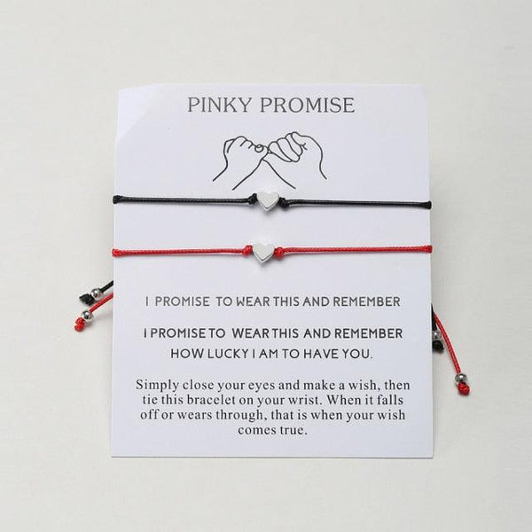 Best Friends Heart Couple Bracelets Mother Daughters Women Fashion Jewelry Christmas Friendship Bracelets Adjustable Handmade Braided Red Black Rope Cord Thread Bracelet Gift