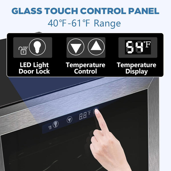 Beverage Refrigerator Cooler 4.4 Cu.Ft,145 Can Mini Fridge with Glass Door W58128SSH Kismile