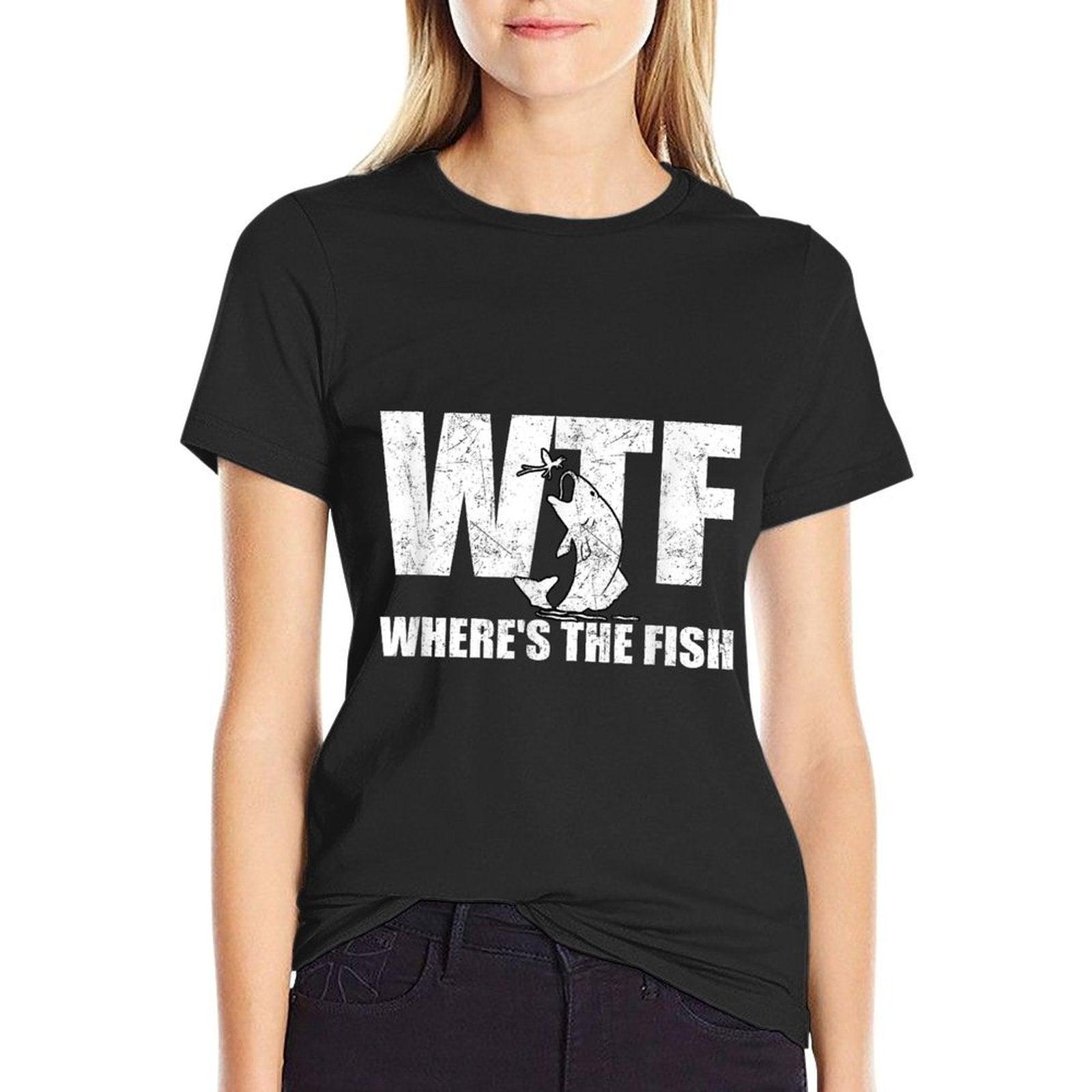 WTF Where's The Fish Men's Funny Fishing Gifts Fathers Day T-Shirt