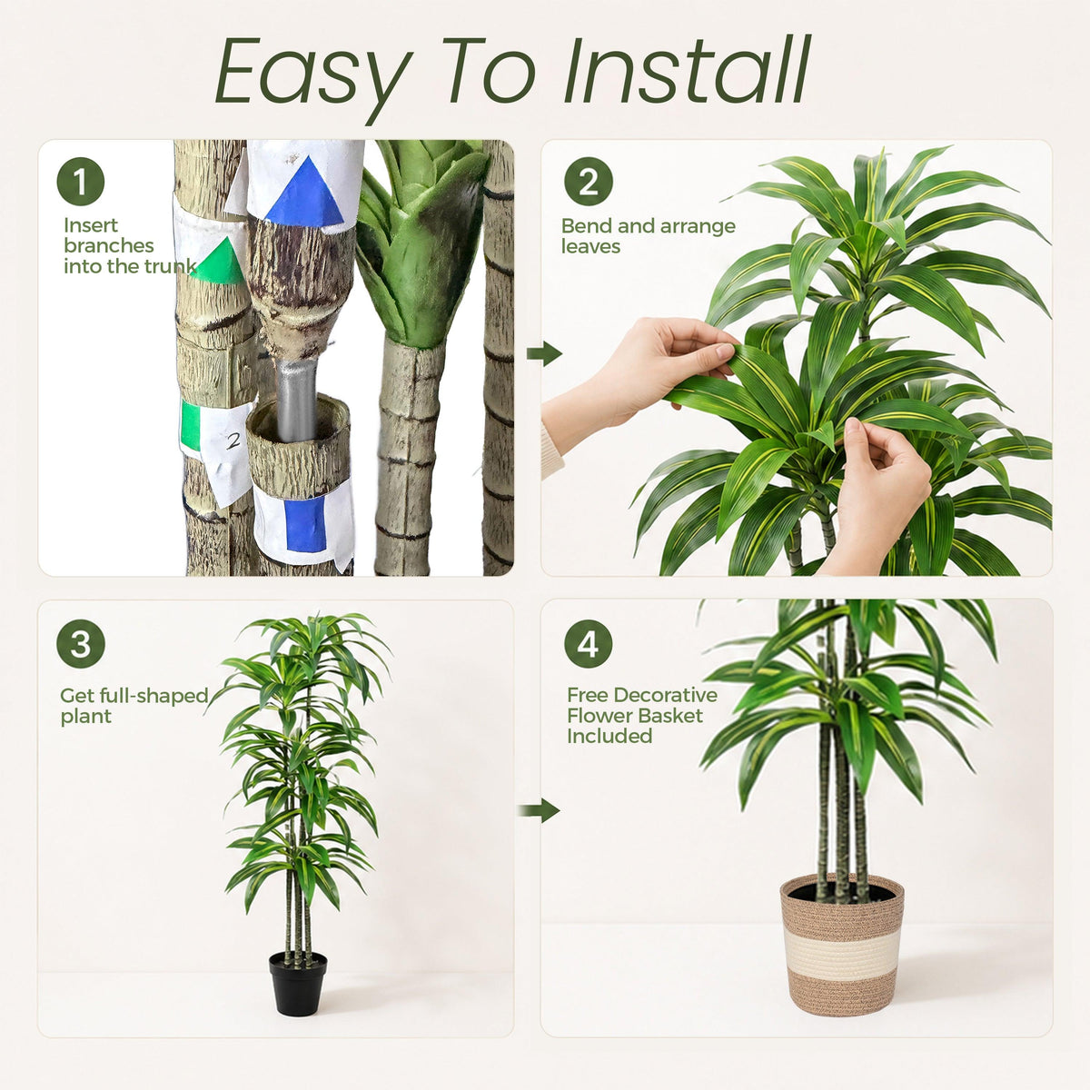 Dracaena Artificial Plant Indoor 5.5FT