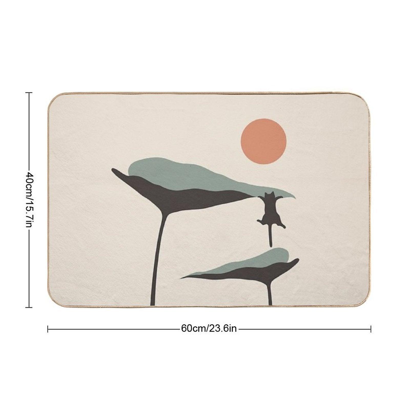 Cat And Plant 30  Absorbent Bath Mat