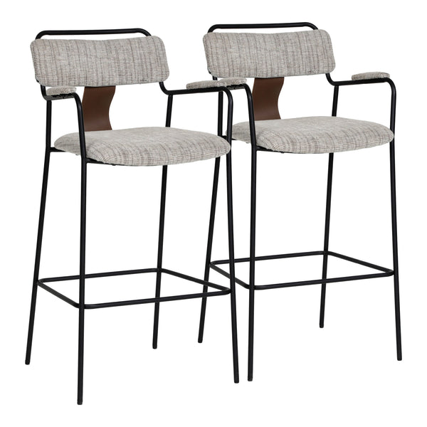 Couva Barstool (Set of 2) Gray Tweed
