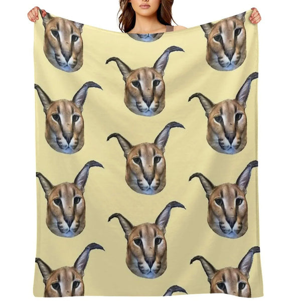 Big Floppa Throw Blanket