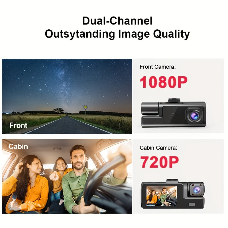 [Dash Cam] Dash Cam Front and Inside, HD 1080P Recording Car DVR Cam with 170° Wide Angle, Night Vision,Small Dash Camera for Cars, 24h Parking Monitor, Loop Recording,G-Sensor, Without SD Card DSers Fulfillment