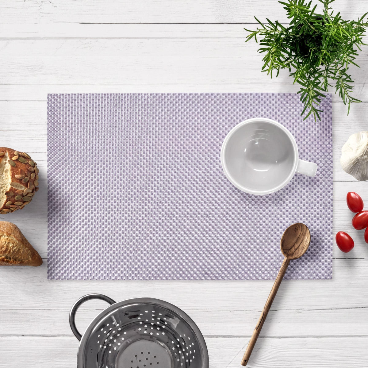 PVC Placemats - Silver Dining Table Mats | Heat Resistant Non Slip Indoor Outdoor