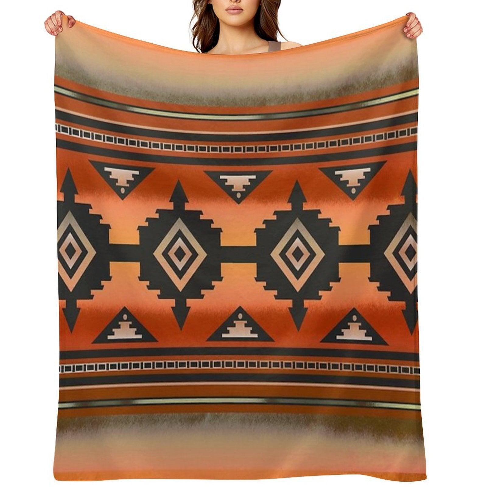 Canyon  Navajo Rust Throw Blanket