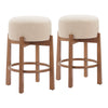 Nade Counter Stool (Set of 2) Beige & Walnut