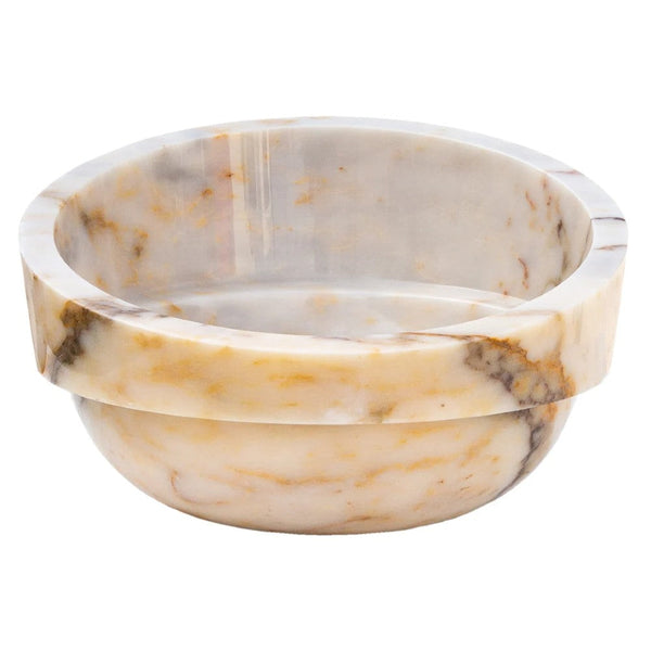 Bianco Giallo Marble Special Design Vessel Sink Bowl Polished  (D)16