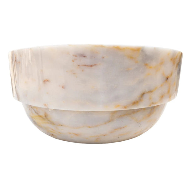 Bianco Giallo Marble Special Design Vessel Sink Bowl Polished  (D)16