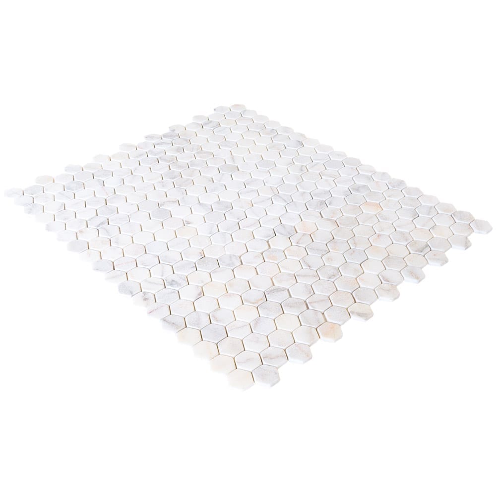 Bianco Ibiza White Marble Tumbled Mosaic Floor and Wall Tile - Livfloors Collection
