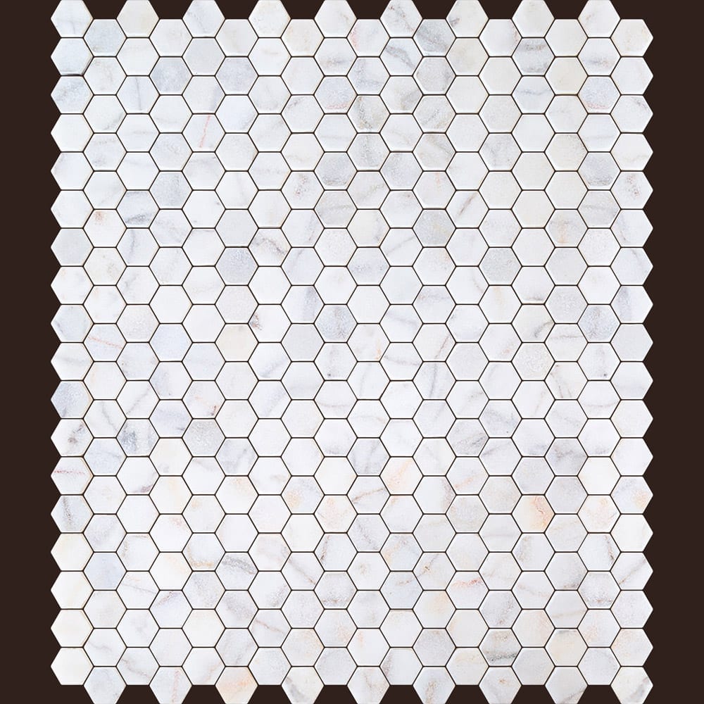 Bianco Ibiza White Marble Tumbled Mosaic Floor and Wall Tile - Livfloors Collection