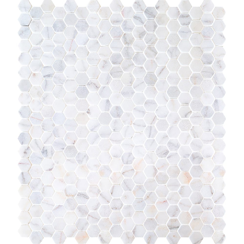 Bianco Ibiza White Marble Tumbled Mosaic Floor and Wall Tile - Livfloors Collection