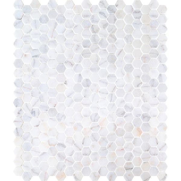 Bianco Ibiza White Marble Tumbled Mosaic Floor and Wall Tile - Livfloors Collection