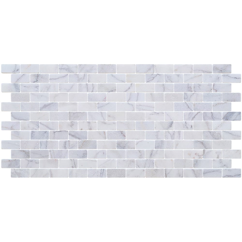 Bianco Ibiza White Marble Tumbled Mosaic Floor and Wall Tile - Livfloors Collection