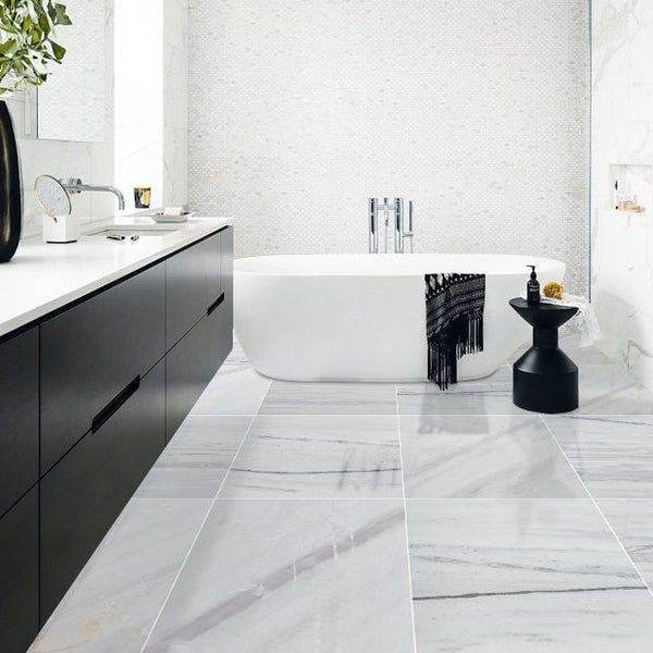Bianco Lasa Exotic Marble Polished Floor and Wall Tile - Large Format - Livfloors Collection