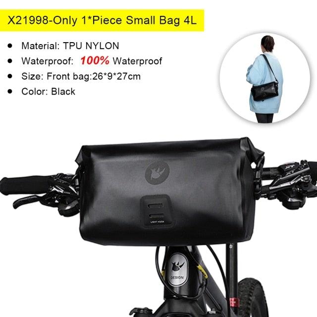 Bicycle Bag Waterproof Big Capacity Handlebar Bag 2 Piece Front Tube Cycling Bag  Bike Accessories Bike Bag Waterproof Bike Handlebar Bag Bicycle For Sport Bicycle Cycling Accessories