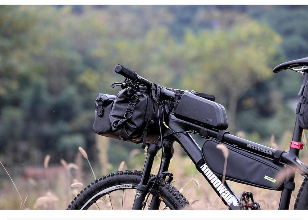 Bicycle Bag Waterproof Big Capacity Handlebar Bag 2 Piece Front Tube Cycling Bag  Bike Accessories Bike Bag Waterproof Bike Handlebar Bag Bicycle For Sport Bicycle Cycling Accessories
