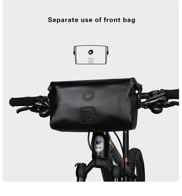 Bicycle Bag Waterproof Big Capacity Handlebar Bag 2 Piece Front Tube Cycling Bag  Bike Accessories Bike Bag Waterproof Bike Handlebar Bag Bicycle For Sport Bicycle Cycling Accessories