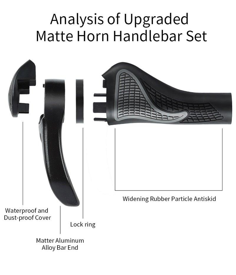 Bicycle Handlebar Grips Cycling Bicycle Accessories Non-Slip Bicycle Handlebar Grips Bike Handle Ergonomic Shockproof Bicycle Handle Grip With Adjustable Aluminum Lock For Mountain Bike