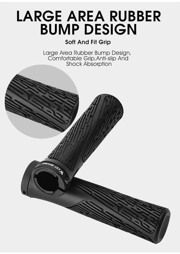 Bicycle Handlebar Grips Cycling Bicycle Accessories Non-Slip Bicycle Handlebar Grips Bike Handle Ergonomic Shockproof Bicycle Handle Grip With Adjustable Aluminum Lock For Mountain Bike