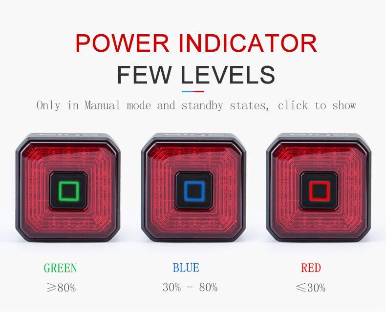 Bicycle Light Smart Rear Taillight USB LED Waterproof Safety Stop Signal Brake Cycling Lamp Waterproof Bike Rear Lights USB Rechargeable Ultra Bright Led Brake Light Cycling Riding Safety Taillight Flashlight