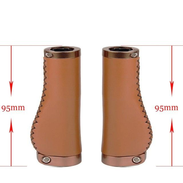 Bicycle Locking Grip Wear-Resistant Leather Non-Slip Grip Cover Mountain Bike Handlebar Lock-on Bike Handlebar Grips Locking Non-Slip-PU Bicycle Handle Grip Widen Holding Surface For Cycling Mountain And Bicycles Accessories