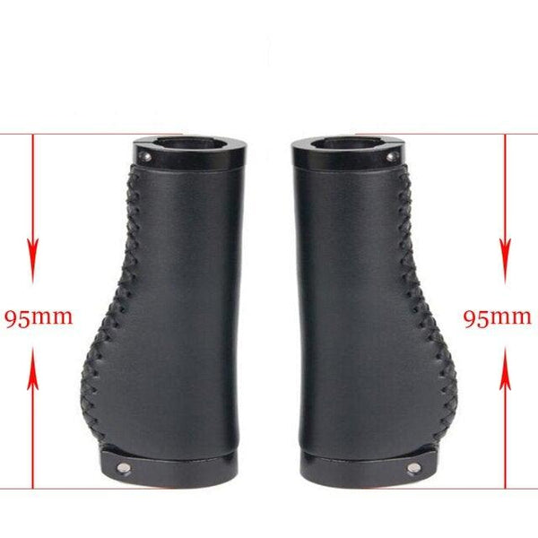 Bicycle Locking Grip Wear-Resistant Leather Non-Slip Grip Cover Mountain Bike Handlebar Lock-on Bike Handlebar Grips Locking Non-Slip-PU Bicycle Handle Grip Widen Holding Surface For Cycling Mountain And Bicycles Accessories