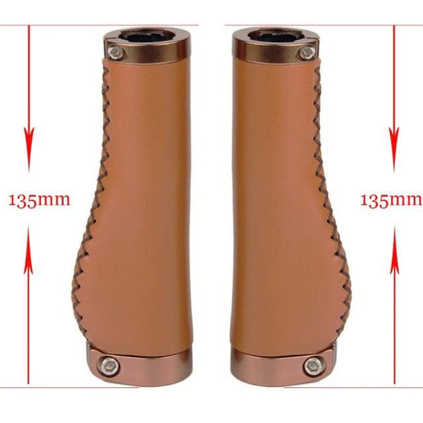 Bicycle Locking Grip Wear-Resistant Leather Non-Slip Grip Cover Mountain Bike Handlebar Lock-on Bike Handlebar Grips Locking Non-Slip-PU Bicycle Handle Grip Widen Holding Surface For Cycling Mountain And Bicycles Accessories