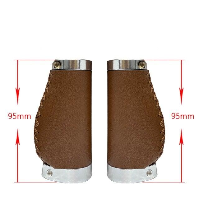 Bicycle Locking Grip Wear-Resistant Leather Non-Slip Grip Cover Mountain Bike Handlebar Lock-on Bike Handlebar Grips Locking Non-Slip-PU Bicycle Handle Grip Widen Holding Surface For Cycling Mountain And Bicycles Accessories
