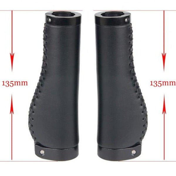 Bicycle Locking Grip Wear-Resistant Leather Non-Slip Grip Cover Mountain Bike Handlebar Lock-on Bike Handlebar Grips Locking Non-Slip-PU Bicycle Handle Grip Widen Holding Surface For Cycling Mountain And Bicycles Accessories