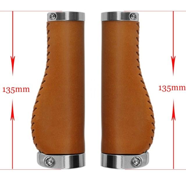 Bicycle Locking Grip Wear-Resistant Leather Non-Slip Grip Cover Mountain Bike Handlebar Lock-on Bike Handlebar Grips Locking Non-Slip-PU Bicycle Handle Grip Widen Holding Surface For Cycling Mountain And Bicycles Accessories