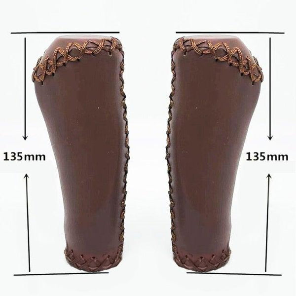 Bicycle Locking Grip Wear-Resistant Leather Non-Slip Grip Cover Mountain Bike Handlebar Lock-on Bike Handlebar Grips Locking Non-Slip-PU Bicycle Handle Grip Widen Holding Surface For Cycling Mountain And Bicycles Accessories