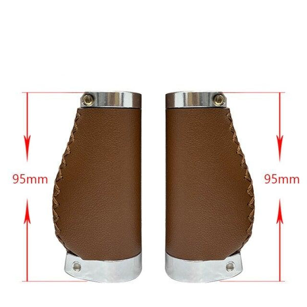 Bicycle Locking Grip Wear-Resistant Leather Non-Slip Grip Cover Mountain Bike Handlebar Lock-on Bike Handlebar Grips Locking Non-Slip-PU Bicycle Handle Grip Widen Holding Surface For Cycling Mountain And Bicycles Accessories