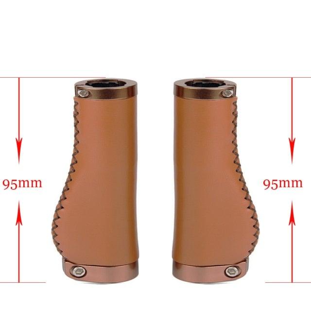 Bicycle Locking Grip Wear-Resistant Leather Non-Slip Grip Cover Mountain Bike Handlebar Lock-on Bike Handlebar Grips Locking Non-Slip-PU Bicycle Handle Grip Widen Holding Surface For Cycling Mountain And Bicycles Accessories