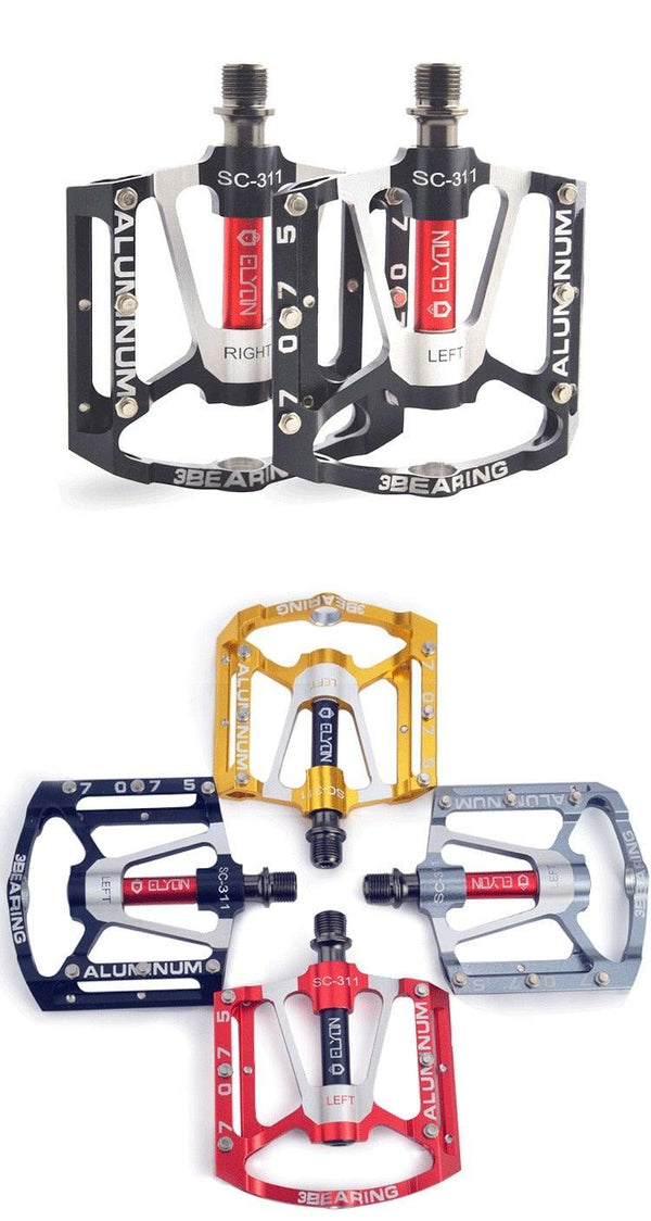 Bicycle pedal Flat Bike Pedals Road 3 Seal Bearings Mountain Bike aluminum Wide Platform Mountain Bike Pedals Flat Bicycle Pedals Lightweight Road Bike Pedals Fiber Sealed Bearing Flat Pedals
