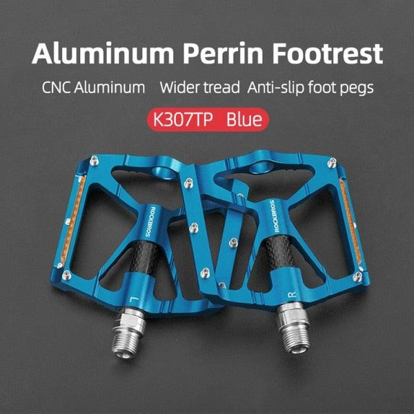 Bicycle Pedals Aluminum Alloy Ultralight Non-Slip Rainproof Reflective Bearing Road Bike Pedal Cycling Accessories Mountain Bike Pedals Ultra Strong Aluminum Alloy Flat Pedals Cycling Sealed Bearings Light Weight And Large Platform