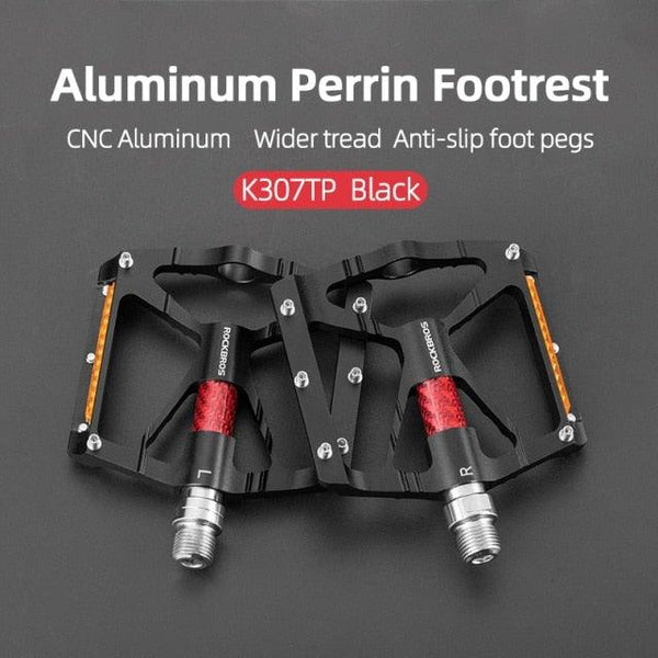 Bicycle Pedals Aluminum Alloy Ultralight Non-Slip Rainproof Reflective Bearing Road Bike Pedal Cycling Accessories Mountain Bike Pedals Ultra Strong Aluminum Alloy Flat Pedals Cycling Sealed Bearings Light Weight And Large Platform