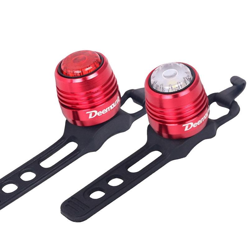 Bicycle Rear Light Bike Warning Lamp USB Charge Red White Light Color Safety Headlight Bike Tail Light Rechargeable Ultra Bright Bike Rear Light USB Rechargeable Bike LED Light