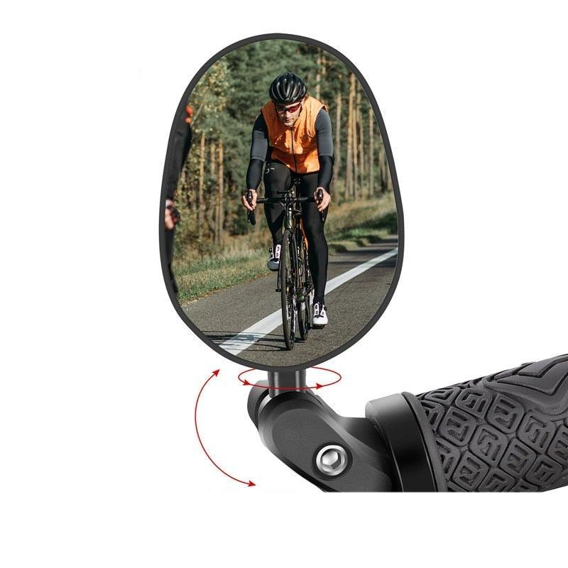 Bicycle Rearview Mirror Rotation Adjustable Rear View Road Wide Range Back Bicycle Handlebar Mirror HD Wide Angle Bicycle Rear View Mirrors Adjustable Rotation Handlebar Convex Mirror For Bike Cycling