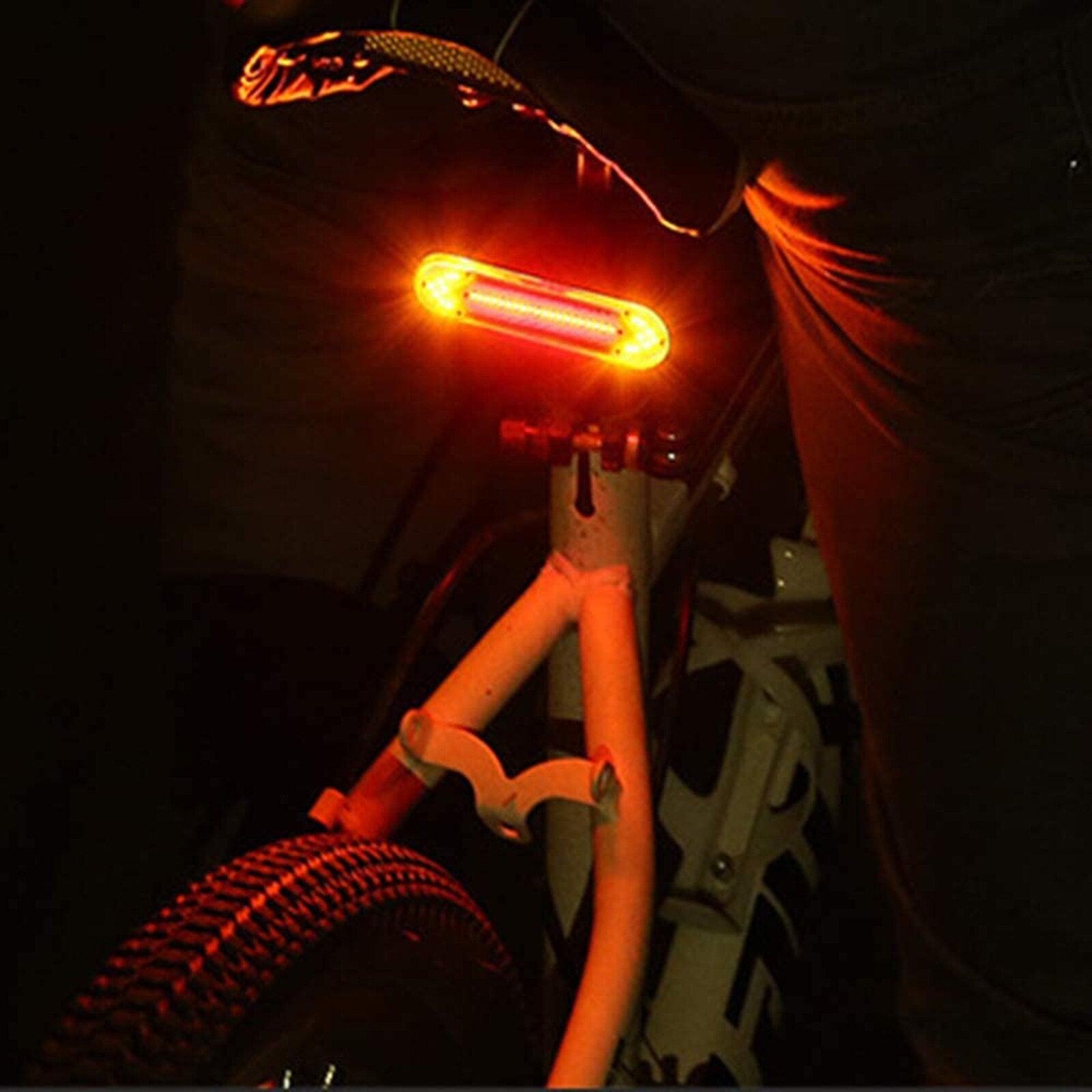 tBicycle Turn Signal Taillight USB Rechargeable Bicycle Tail Rear Light Turn Signal Braking Warning Wireless LED Ultra Bright LED Safety Warning Bike Brake Rear Lights Wireless Remote Control Modes Waterproof Suitable For Mountain Bike Road Bicycle