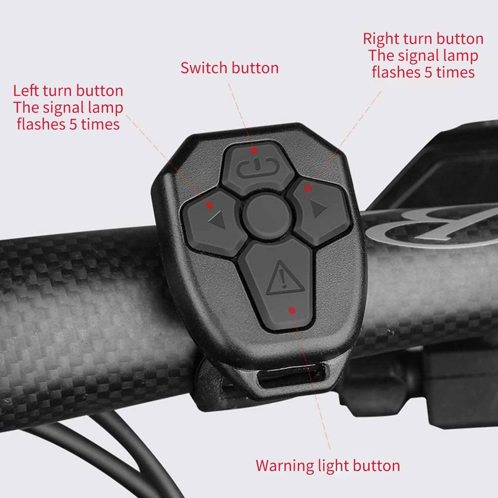 tBicycle Turn Signal Taillight USB Rechargeable Bicycle Tail Rear Light Turn Signal Braking Warning Wireless LED Ultra Bright LED Safety Warning Bike Brake Rear Lights Wireless Remote Control Modes Waterproof Suitable For Mountain Bike Road Bicycle