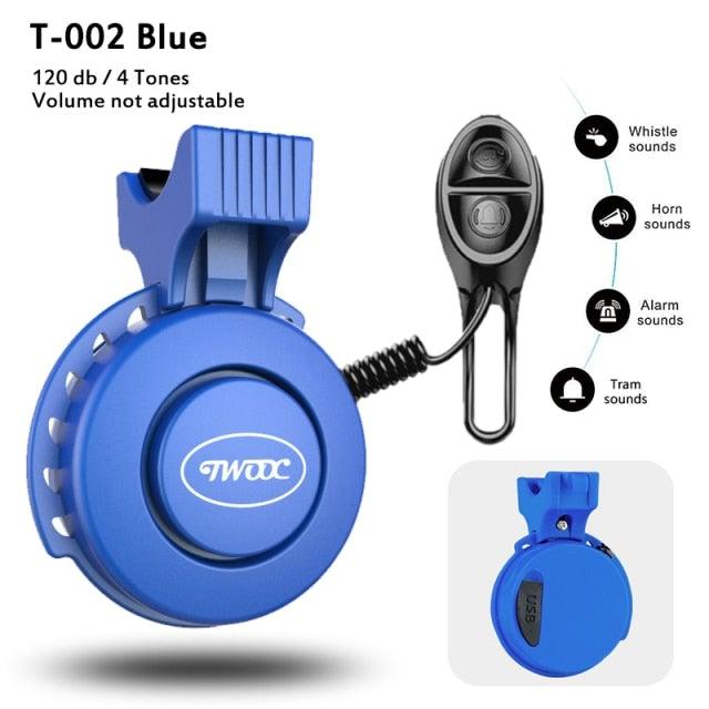 Bike Bell Charging Speaker USB Recharged Mini Electric Bike Horn 4 Modes Cycling Electric Bicycle Accessories For Scooter Electric Bike Horn Cycling Bicycle Scooter Horn Battery Waterproof Bicycle Accessories For Kid