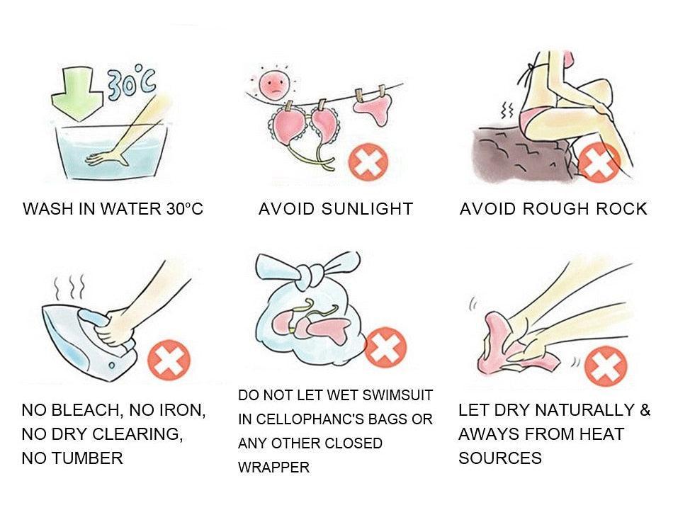 Bikini Female Swimsuit Women Swimwear Push Up Bikinis Set High Waist Swimming Suits Two Piece Set Women Swimsuit Solid Printed Bikini Push-Up Pad Swimwear Set Beachwear Ruffled Bathing Suit