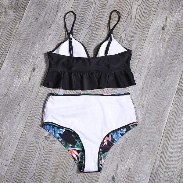 Bikini Push Up Summer Floral Swimwear Sport Women Plus Size Swimming Suit For Women  Women Bikini Set Ruffle Two Piece Swimsuit Flounce Push Up Cutout Swimwear Bathing Suits Swimsuit High Waist Bikini Set
