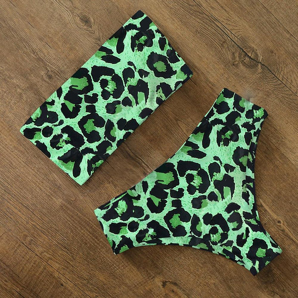 Bikini Swimwear Swimsuit Women Floral Print High Waist Bikini Set Back Cross Bathing Suit Female Beach Wear Women's Bikini Swimsuits Strapless Two Pieces Bathing Suits