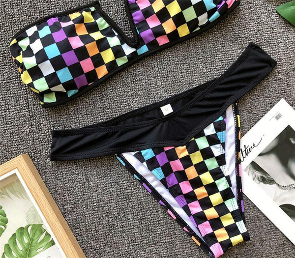 Bikinis Color V Neck Bikini Swimsuits Push Up Swimwear Female Brazilian Bikini Set Bathing Suits Women's Bathing Suit Deep V-Wired Bikini Set High Cut Two Piece Swimsuits